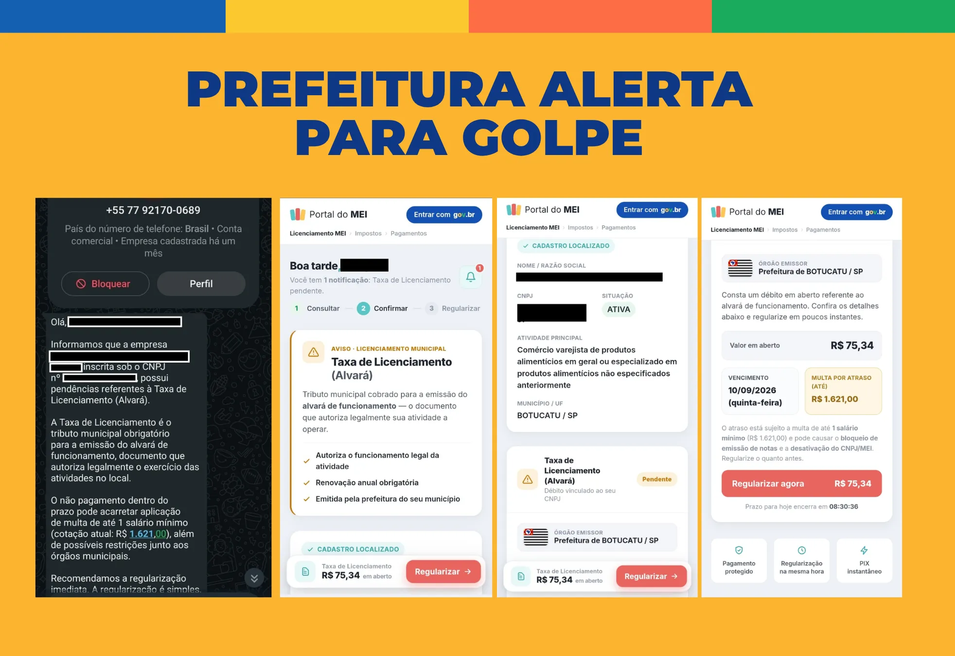 Prefeitura alerta contribuintes sobre tentativa de golpe envolvendo falsas cobranças